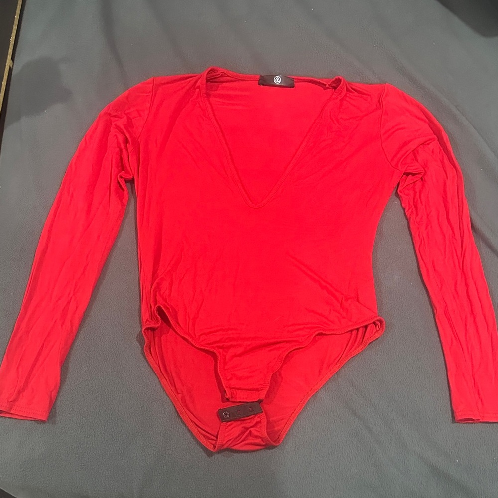Red Long Sleeve Bodysuit